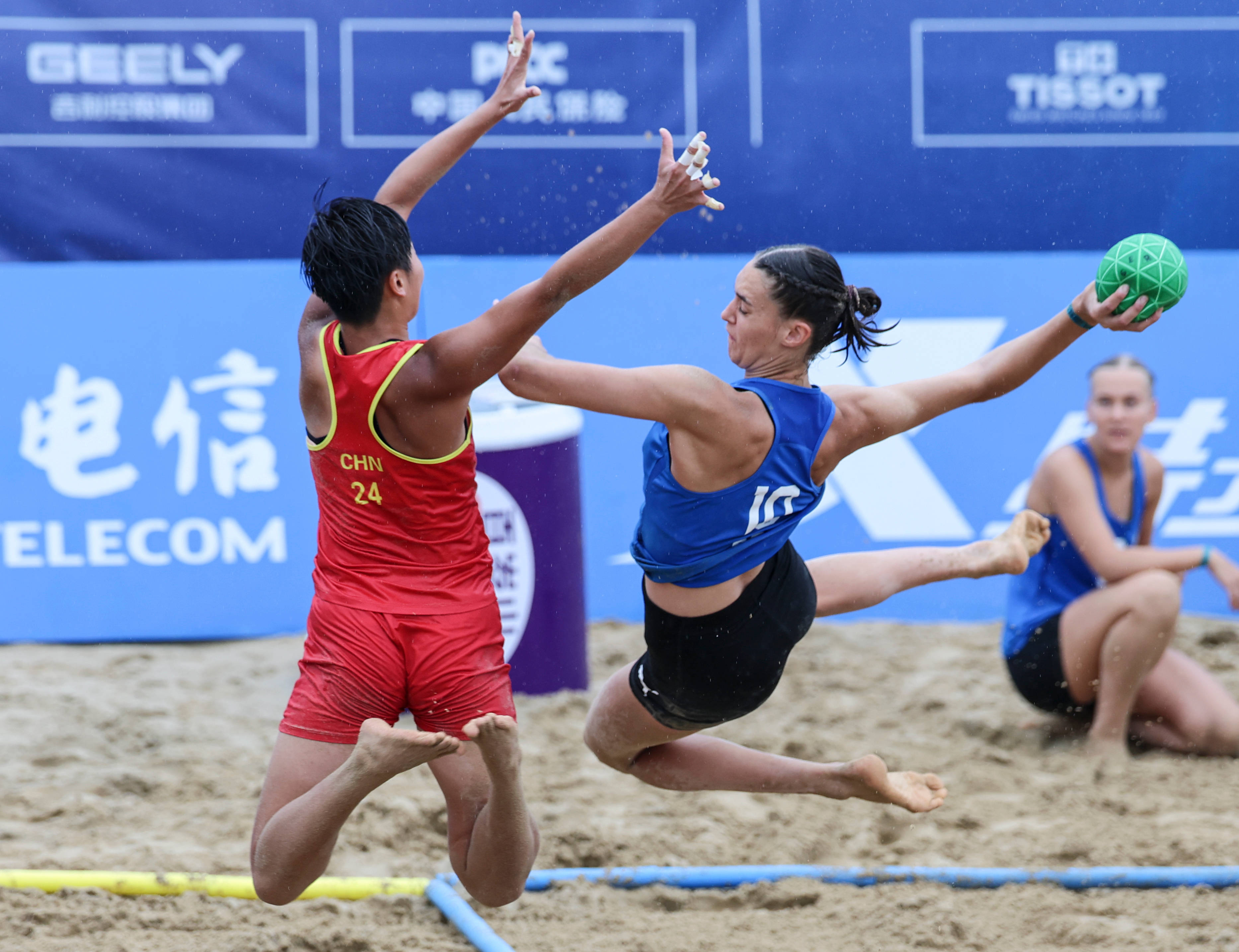 （成都世运会）沙滩手球——女子四分之一决赛：中国队不敌德国队